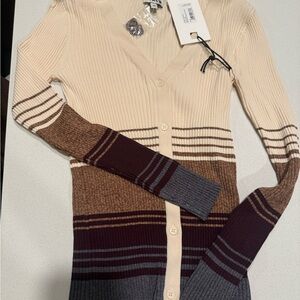 STAUD Multicolor V-Neck Cardigan